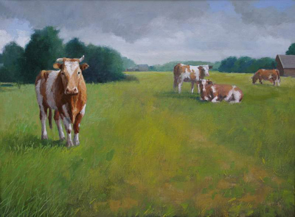 Tom van Steenbergen - schilderij koe - galerie de Beeldenstorm