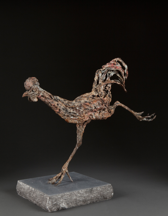 Ren haan - beeld in brons - Ans Zondag - Galerie de Beeldenstorm