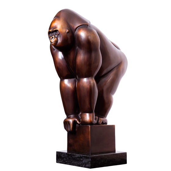franas van straaten  - Gorilla IV - beelden in brons - galerie Beeldenstorm