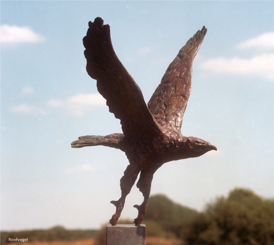 Roofvogel - beeld in brons Jonneke Kodde - Galerie de Beeldenstorm solo expositie
