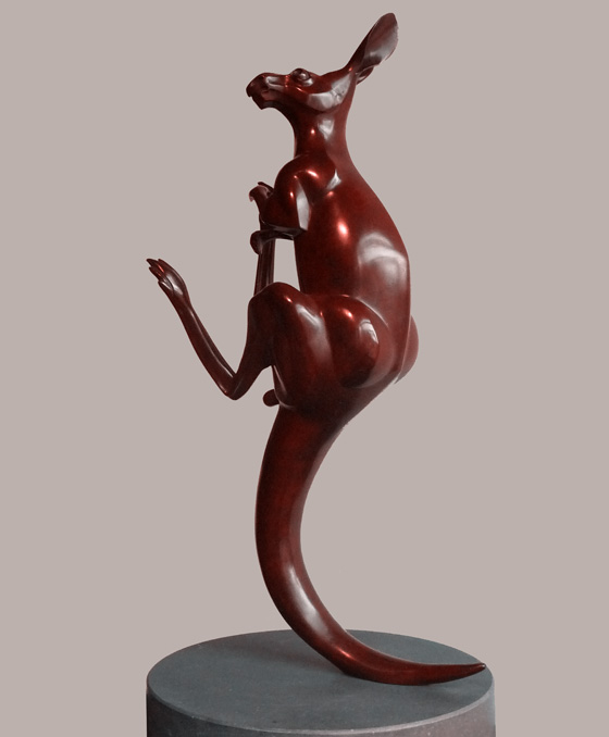 kangoeroe - Macropodidae - beeld in brons - Martin Hogeweg sculpture in bronze