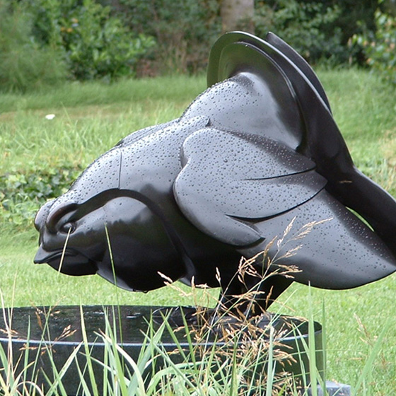 Korhaan - black grouse - beeld in brons - Martin Hogeweg sculpture in bronze
